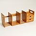 Natural Bamboo Desk Organizer with Extendable Storage and Two Drawers for Office and Home, Expandable Desk Tidy Bamboo Bookshelf