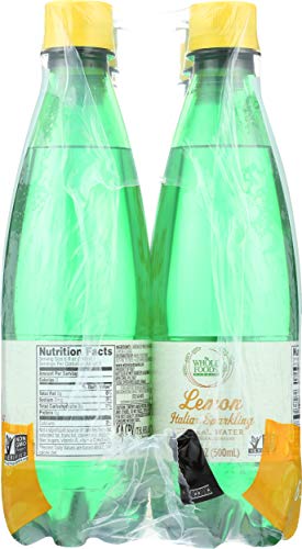 WHOLE FOODS MARKET, ORGANIC ITALIAN LEMON SPARKLING MINERAL WATER 6 PACK, 16.9 FL OZ