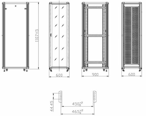 StarTech.com 22U 36in Knock-Down Server Rack Cabinet with Caster to store your Servers, Network and Telecommunications Equipment