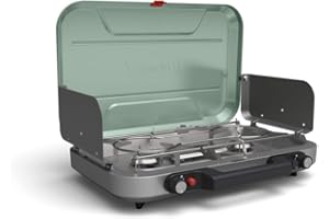 Coleman Cascade 328/Classic Camping Stove, 3/2 Burner Camp Stove, Portable Propane Stove with Adjustable Burners and Wind Gua