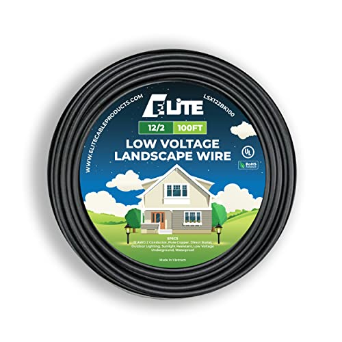 Elite 12/2 Landscape Lighting Wire, Low Voltage, Direct Burial, Outdoor