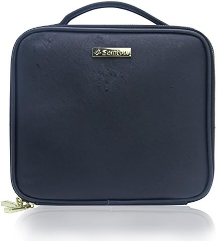 SHPMAS Makeup Train Case Professional Travel Makeup Cosmetic Case Organizer Portable Artist Storage Bag for Cosmetics Makeup Brushes Toiletry Travel Accessories Jewelry (PU black)