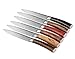 6 Piece Exotic Woods Steak Knives Set Japanese Stainless Steel in Gift Box