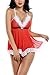 Avidlove Womens Christmas Lingerie Red Santa Babydolls Chemises Set (XL, Style 1 Red)