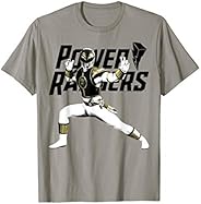 Power Rangers White Ranger Action Pose Logo T-Shirt