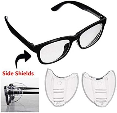 Gechiqno Glass Wing - Single Hole Side Shields for Safety Glasses Protection Eye Protector Flexible Clear Universal Unisex-Fits Small/Medium/Large Eyeglasses