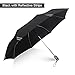 VILLASON UPF 40+Anti UV Auto Open/Close Windproof & Waterproof Compact Travel UmbrellaTriple FoldingSturdy Rain Repellant Canopy with Reflective StripsUltra slim and light (Black)
