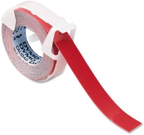 Wholesale CASE of 25 - Dymo Self-Adhesive Vinyl Embossing Tape-Vinyl Tape, Glossy, 3/8"x12' , Red