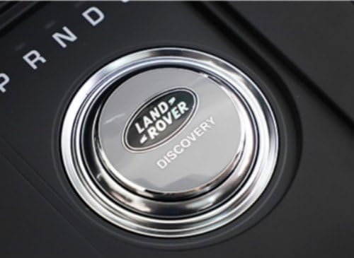 Exotic Store Modified 42 MM Metal (not Plastic) Modified Car Land Rover Gear Shift Knob Cover Emblem Sticker For Land Rover Discovery 1 2 3 4 5 SUPERCHARGED Badge (Black Logo+Chrome Line)