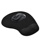 Ergonomic Mouse Pad with Wrist Support -GIM  [Upgraded Version] Large Black Silicone Gel Wrist Support Mouse Pad Mat for Laptop Desktop - Non-slip Rubber Base (25 x 22cm)
