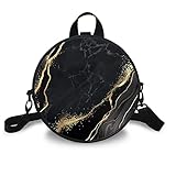 SEANATIVE Black Marble with Golden Line Print