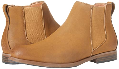 AMAZON ESSENTIALS MEN’S CHELSEA BOOT, DARK TAN, 12