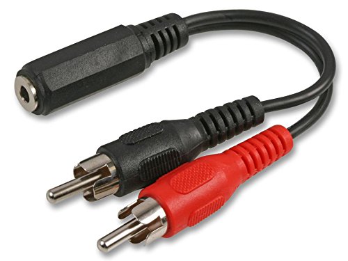 PROSIGNAL PSG03482 3.5mm Stereo Jack Socket to 2x Phono (RCA) Plugs Lead, 0.2m Black