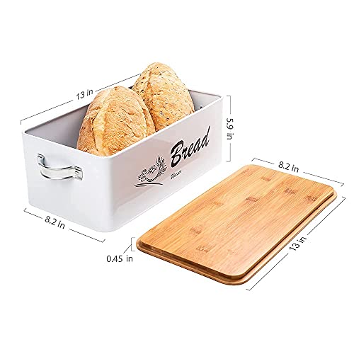 Bread Bin with Handles Reinforced Stainless Steel Bread Box for