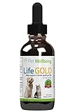 Pet Wellbeing - Life Gold For Dogs and cats - Natural Cancer Support For Dogs and cats - 2 Ounce 59 Milliliter
