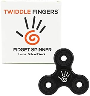Twiddle Fingers Tri - Fidget Spinner Toy with Ceramic Bearing Si3N4 EDC Focus Stress Reducer Toy Perfect For ADD ADHD Anxiety and Autism Adult Kids (Black - 1 Pack)