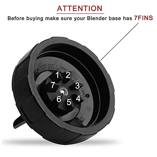 Ninja Blender Replacement Parts Ninja Bottom Blade 7 Fins and 1 Gasket Rubber for Nutri Ninja Auto iQ BL482 BL642 NN102 BL682 BL2013 Nutri Ninja Blender Auto iQ Blade ï¼ˆ7 finsï¼‰