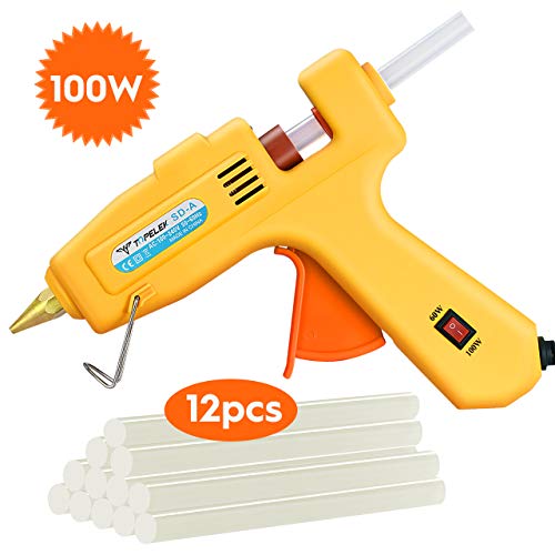 Hot Glue Gun, TopElek 60W/100W Dual Power Full Size (Not Mini) Glue Gun with 12PCS Glue Sticks