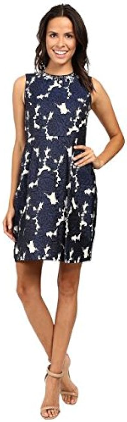 Amazon Ivanka Trump イヴァンカ トランプ Jewel Neck Jacquard Dress Womens レディース 女性用 ドレス トップス 服 Ivory Blue 並行輸入品 ワンピース チュニック 通販