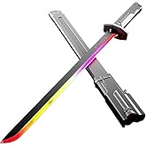 Cyberpunk Neon Sword | 31.5" Spark Blade w/Hit Sensor Sound & Fog | Type-C Rechargeable | for Rave, Cosplay & Display