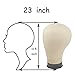 BHD BEAUTY Canvas Cork Block Mannequin Head for Display Style Dry Wig With Mount Hole 23