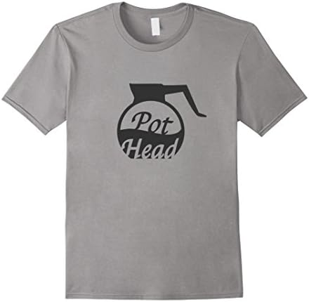 Mens Pot Head Coffee Lovers Funny T-shirt Large Slate