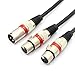 SiYear XLR Splitter Cable - XLR Male to Dual Female 3 Pin Patch Y Cable Balanced Microphone Splitter Cord Audio Adapter (50CM/1.5FT)