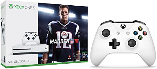Xbox-One-S-500GB-Console-Madden-NFL-18-White-Xbox-Wireless-Controller-WWE-2K16-Bundle-3-Items