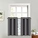 NICETOWN Kitchen Curtains Tiers Sets for Windows - Thermal Insulated Home Decor Blackout Grommet Window Treatment Drapes for Camper RV (29W by 36L with 1.2 inches Header, Grey, 1 Pair)