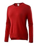 REGNA X Basic Women's Crew Neck High-Low Pull Over Knit Sweater