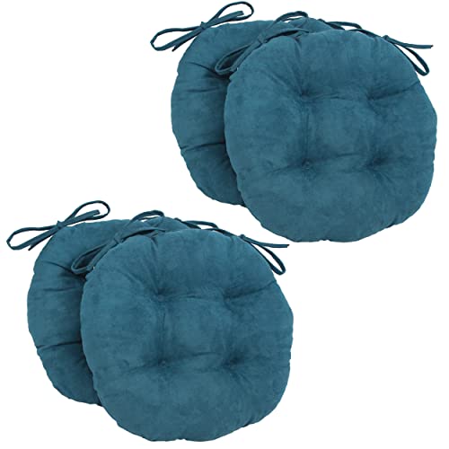 16-Inch Solid Microsuede Round Tufted Chair Cushions (Set Of 4) 916X16Rd-T-4Ch-Ms-Tl