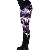 PHOTNO Casual Women Lady Skinny Geometric Print Stretchy Jegging Pants Slim Leggings (L, Multicolor 1)