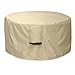 Porch Shield Fire Pit Cover - Waterproof 600D Heavy Duty Fade Resistant Round Patio Fire Bowl Cover Beige - 36 inch