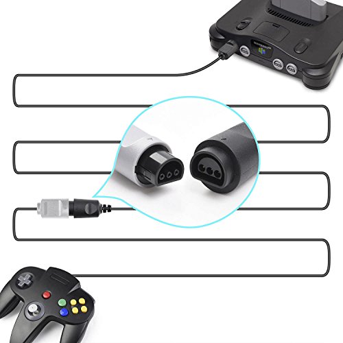 SunTrade 4-Pack 6ft Extension Cable for 64 N64 Controller,Black (4) - Thumbnail 5