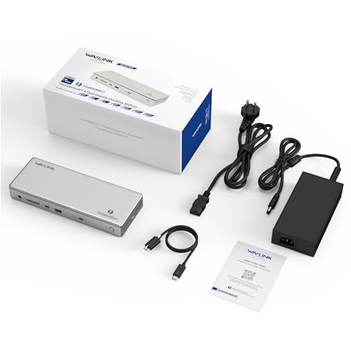 WAVLINK Thunderbolt 4 Dock 98W for MacBook Pro M3/M2/M1 & Windows - 12-in-1 Docking Station with 3x Thunderbolt 4 Ports (40Gbps), Support Single 8K@30Hz or Dual 4K@60Hz, 2.5G Ethernet, 98W PD