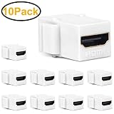 MOERISICAL Keystone HDMI, 10 Pack HDMI Keystone Jack Insert Female to Female Coupler Adapter (10 Pack, White)