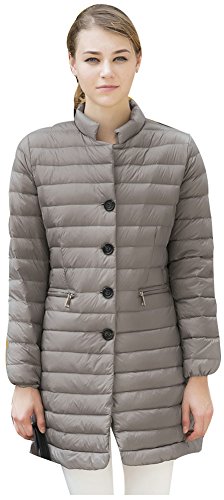 Ilishop Women's Lengthed Winter Coat Light Weight Down Jacket Khaki XL-US10-12 Ilishop Women's Lengthed Winter Coat Light Weight Down Jacket Khaki XL-US10-12