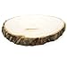 Koyal Wholesale Reversible Wood Slab Tree Slice With Bark Floral Centerpiece, Oval Shaped, 9 to 11-Inch