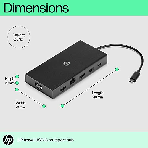 HP Travel USBC Multi Port Hub (1C1Y5AA, Black) Pricepulse