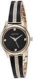 Armitron Women's 75/5208BKGPBK Swarovski Crystal Accented Gold-Tone and Black Bangle Watch