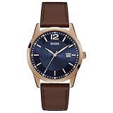 Guess Perry Mens Analog Japanese Quartz Watch with Leather Bracelet W1186G3