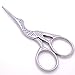 BROSHAN Plated Gold Crane Scissors Sewing Classic Stork Scissors Embroidery Crafe Small Scissors for Needle Work (Silver)
