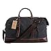 Ulgoo Travel Duffel Bag Canvas Bag PU Leather Weekend Bag Overnight (Black)