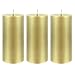 Mega Candles 3 pcs Unscented Solid Gold Pillar Candles, Hand Poured Premium Wax Candle 3 Inch x 6 Inch, Home Décor, Spas, Weddings, Occasions, Party, Centerpieces, Holidays, Vigils, Prayers