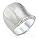 Sterling Silver Cool Plain 22MM Wide Front Design Band Ring - Size 8