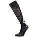 Pure Athlete High Performance Wool Ski Socks - Thermal Warm Merino Wool OTC Sock, Men Women (1 Pair - Black/Grey/Silver, Medium)