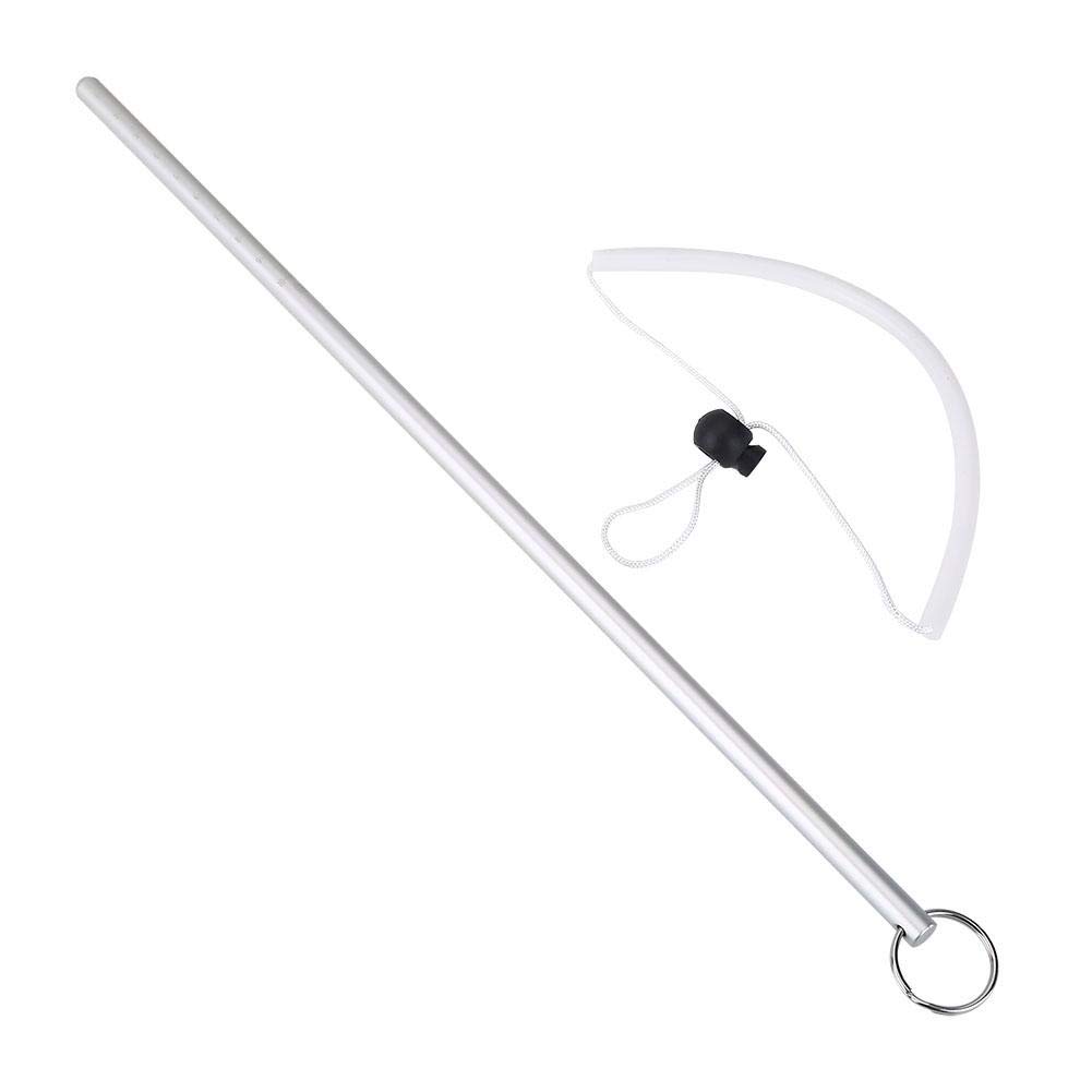 CHICIRIS Scuba Diving Pointer Rod, Colorful Lobster Stick Aluminium Alloy Diving Noice Maker with Lanyard(Silver)