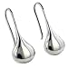 Classic Smooth Puffed Teardrop Sterling Silver Hook Earrings