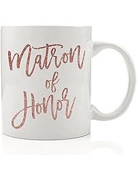Pink Matron of Honor Mug, 11 oz Coffee Mug, Matron of Honor Gift, Will You Be My Maid of Honor, Sister Best Friend Wedding Gift Bachelorette Party Favor DM0024