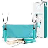 Marshmallow Roasting Sticks – Telescoping Smores Skewers and Hot Dog Forks – Perfect for Outdoor Cooking, Campfires & Fire Pits – Includes 10 Bonus Bamboo Kabob Skewers with Carrying Case